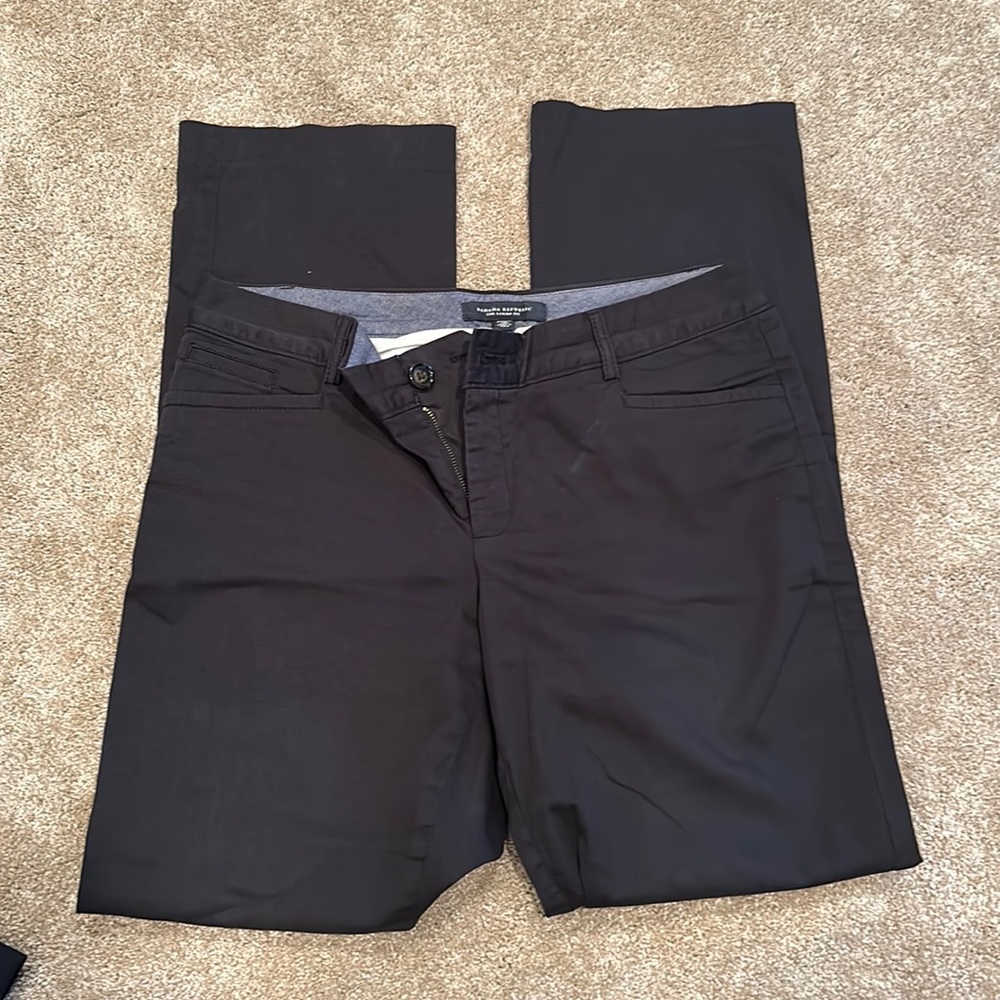 Black straight leg work pants